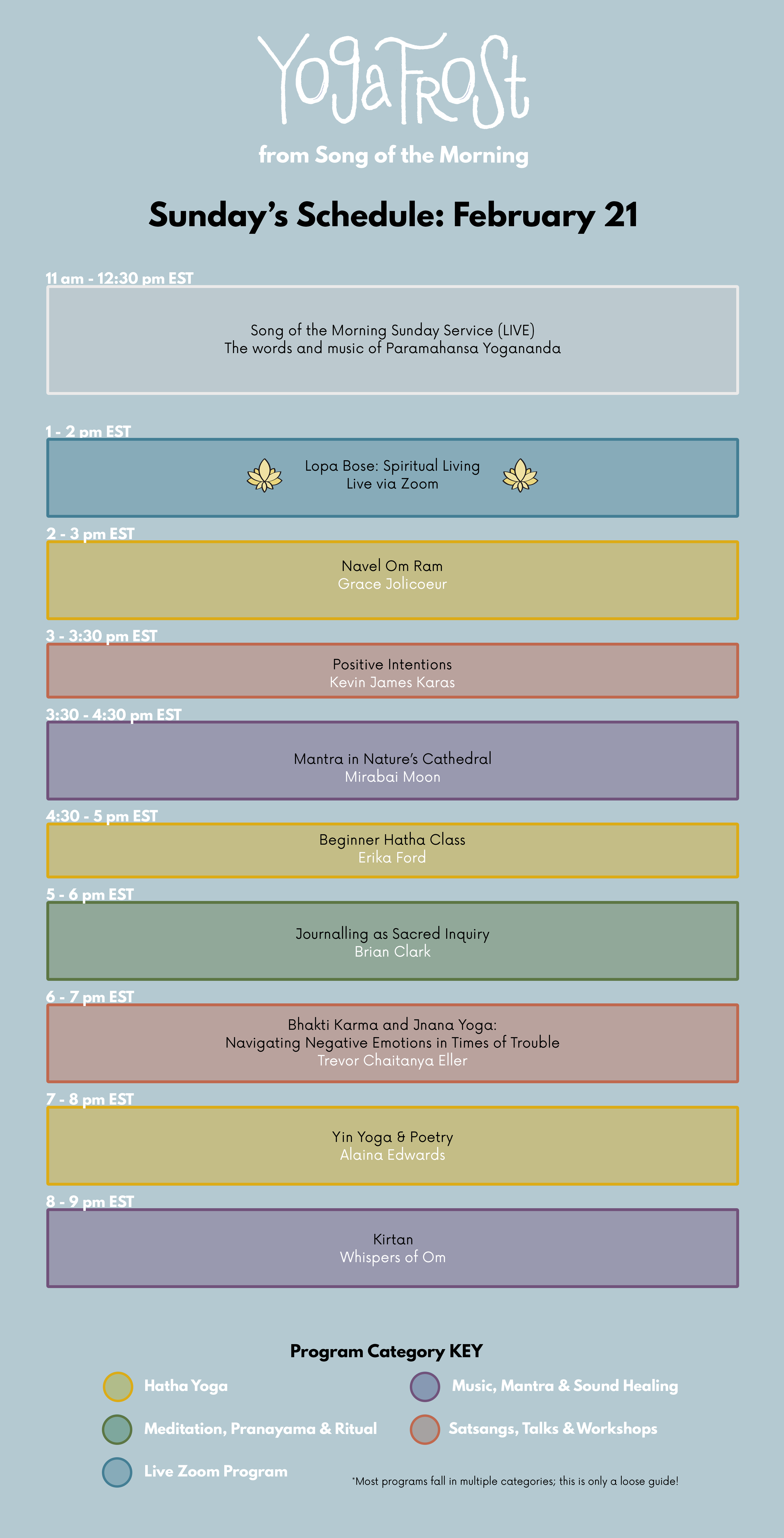 Schedule graphic for event