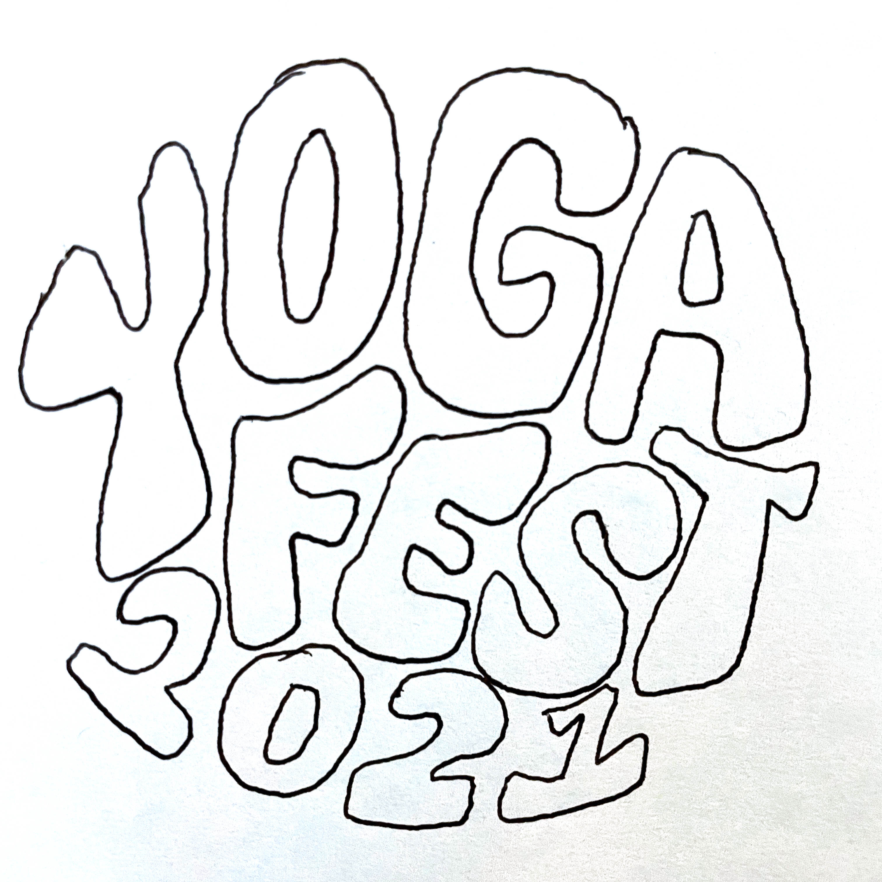Sketch of groovy YogaFest design