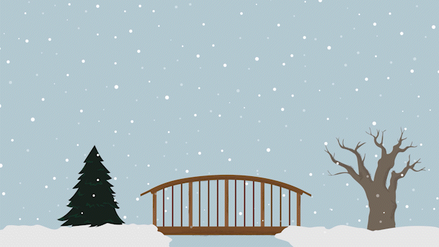 Animated snowing slide